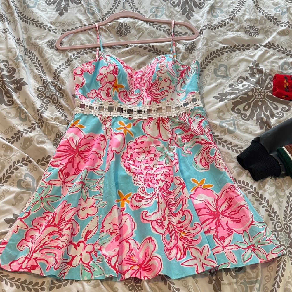 Lilly Pulitzer Pink and Blue Floral Dress